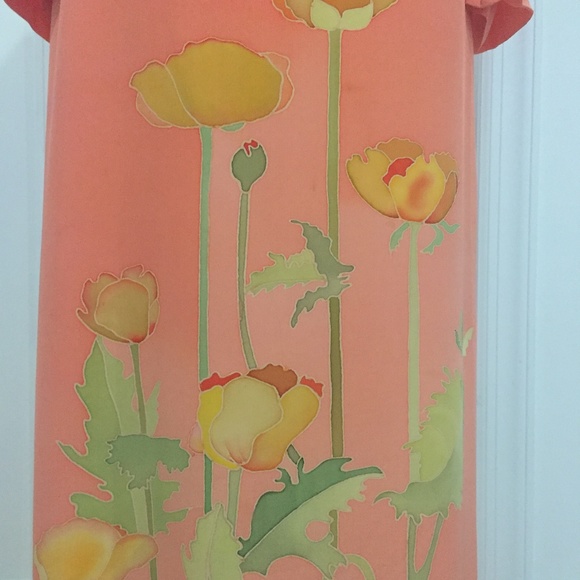 Hand-Painted Silk Gown - Picture 3 of 8